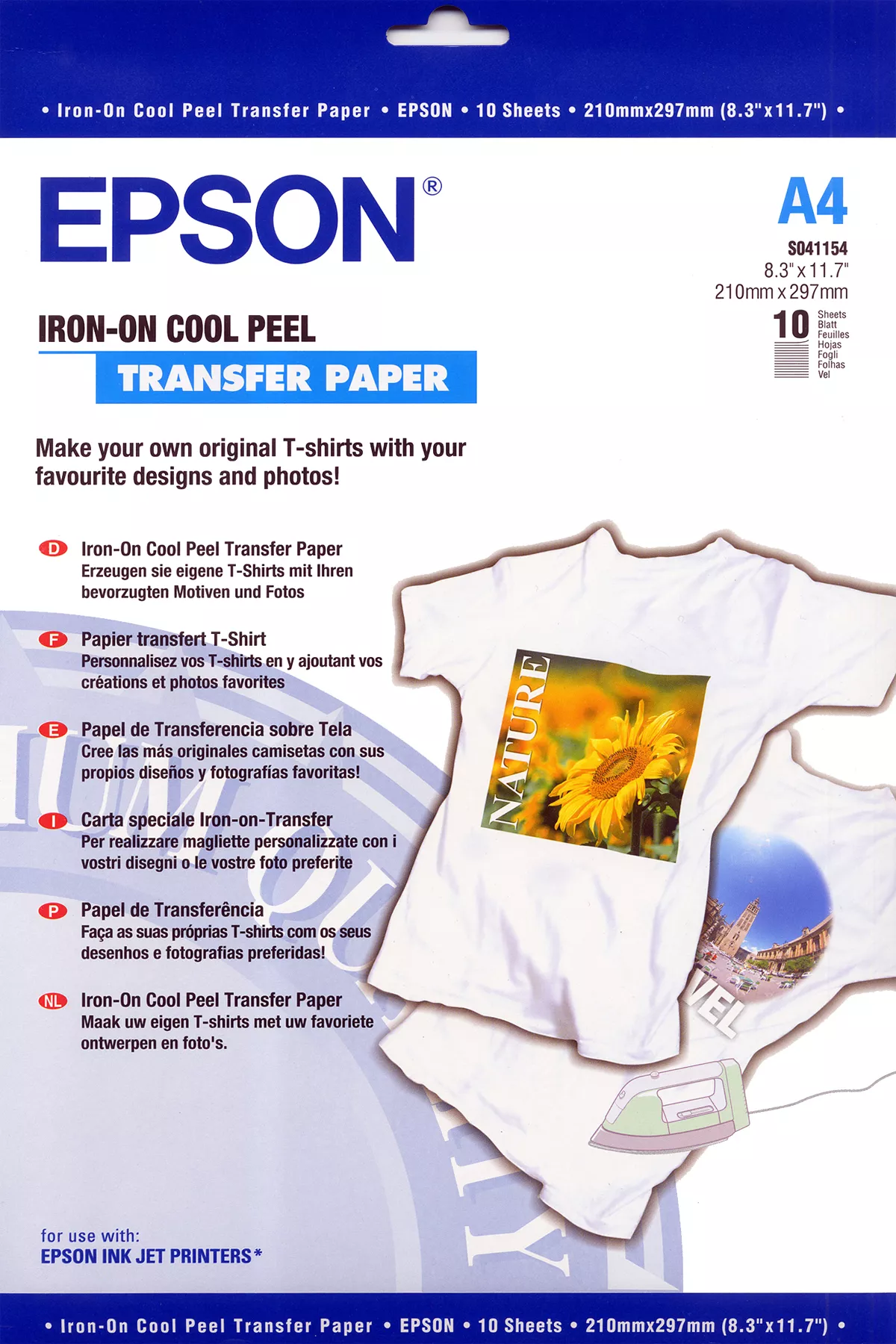 Achat Epson Iron-on-Transfer Paper - A4 - 10 Feuilles et autres produits de la marque Epson