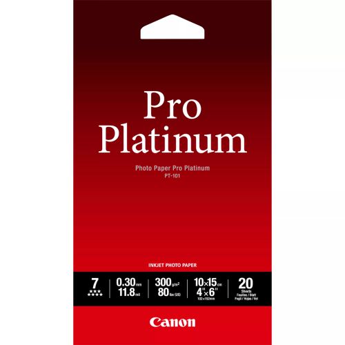 Revendeur officiel Papier Canon Papier photo professionnel Platinum 4 × 6 po (10 × 15 cm) PT-101 - 20 feuilles