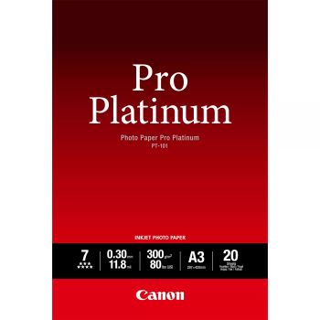 Vente Papier Canon Papier photo professionnel Platinum A3 PT-101 - 20 feuilles sur hello RSE