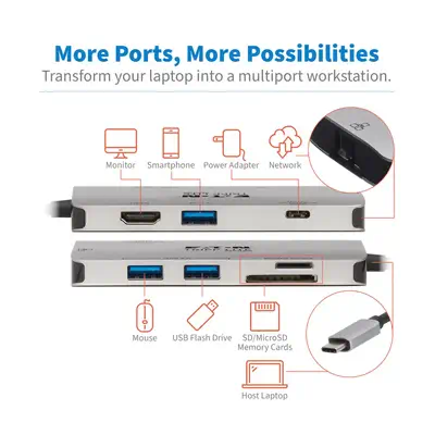 Tripp Lite U442-DOCK5-GY station d'accueil Avec fil USB 3.2 Gen 1 (3.1 Gen 1) Type-C Gris - Station d'accueil pour portable - visuel 3
