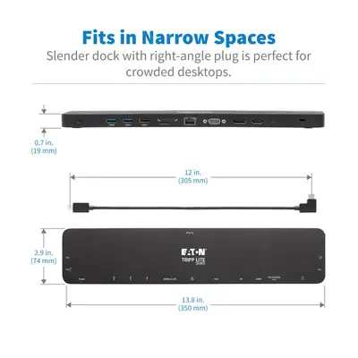 Tripp Lite U442-DOCK7D-B station d'accueil Avec fil USB 3.2 Gen 1 (3.1 Gen 1) Type-C Noir - Station d'accueil pour portable - visuel 7