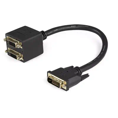 StarTech Câble Répartiteur en Y DVI-D vers 2x DVI-D 30 cm - Câble pour Affichage - visuel 1