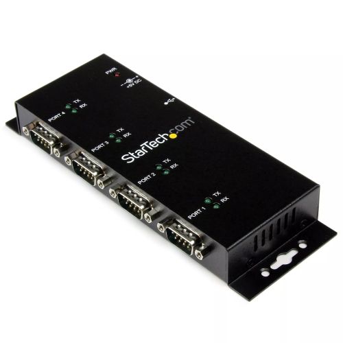 Revendeur officiel StarTech.com Hub adaptateur USB vers série DB9 RS232 4 ports – Montage sur rail DIN industriel et mural