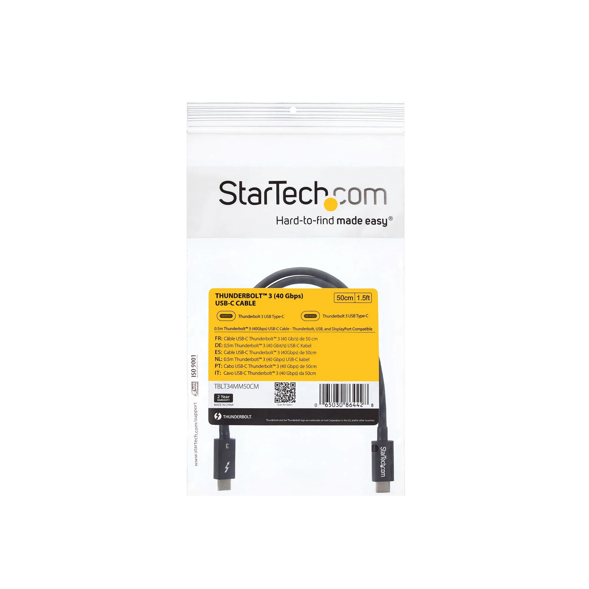 Vente StarTech.com Câble Thunderbolt 3 (40 Gb/s) USB-C de StarTech.com au meilleur prix - visuel 10