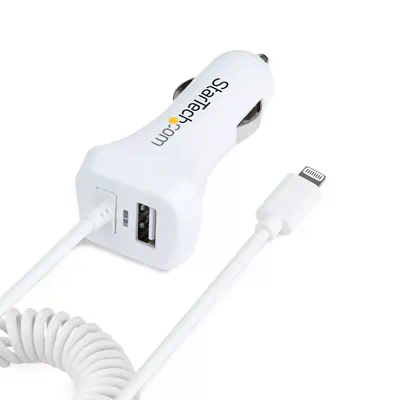 StarTech Chargeur Voiture Lightning avec Câble Spiralé - Câble USB - visuel 2