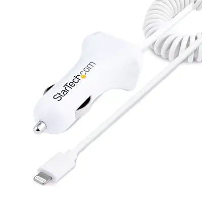 StarTech Chargeur Voiture Lightning avec Câble Spiralé - Câble USB - visuel 1