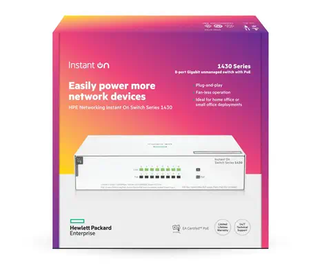 Commutateur Networking Instant On 8p Gigabit CL4 PoE HP - visuel 1 - hello RSE - Prêts à l'emploi