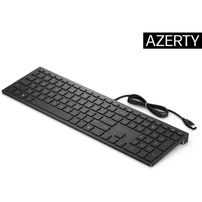 HP PAV WIRED KEYBOARD 300 EN clavier Bureau USB Noir - Clavier - visuel 6