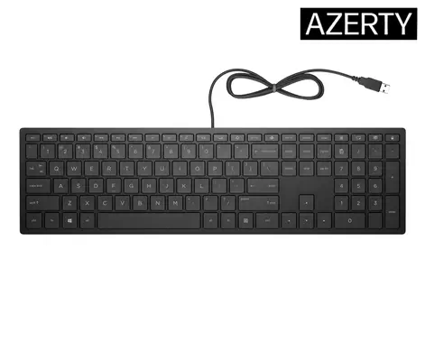 HP PAV WIRED KEYBOARD 300 EN clavier Bureau USB Noir - Clavier - visuel 8