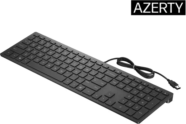 HP PAV WIRED KEYBOARD 300 EN clavier Bureau USB Noir - Clavier - visuel 7