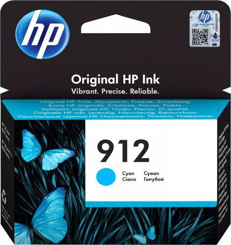 Revendeur officiel Cartouches d'encre HP 912 Cyan Ink Cartridge