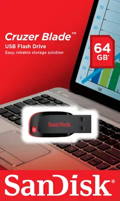 SanDisk Cruzer Blade lecteur USB flash 64 Go USB Type-A 2.0 Noir, Rouge - Sandisk - Adaptateur stockage - visuel 7