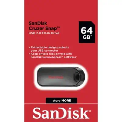 SanDisk 00183585 lecteur USB flash 64 Go USB Type-A 2.0 Noir, Rouge - Sandisk - Adaptateur stockage - visuel 6