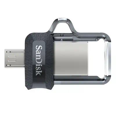 SanDisk 173386 lecteur USB flash 128 Go USB Type-A / Micro-USB Noir, Transparent - Sandisk - Adaptateur stockage - visuel 1