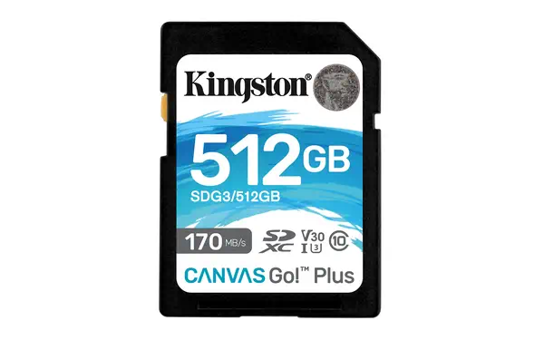 Carte SDXC Canvas Go Plus 170R C10 UHS-I U3 V30 de 512 Go - Kingston - Carte Mémoire - visuel 1