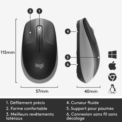 Logitech M190 Full-Size Wireless Mouse Logitech - visuel 11 - hello RSE