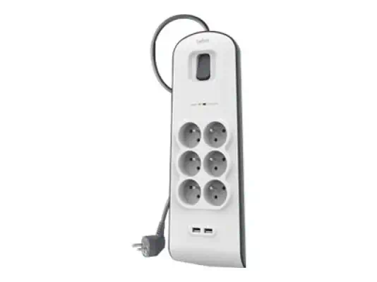 BELKIN Multiprise/Parafoudre 6 Prises 2 Ports USB - Belkin - Accessoires Tablette - visuel 1
