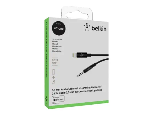 BELKIN Câble audio 3.5 mm avec connecteur Lightning 90cm - Belkin - Câble USB - visuel 2