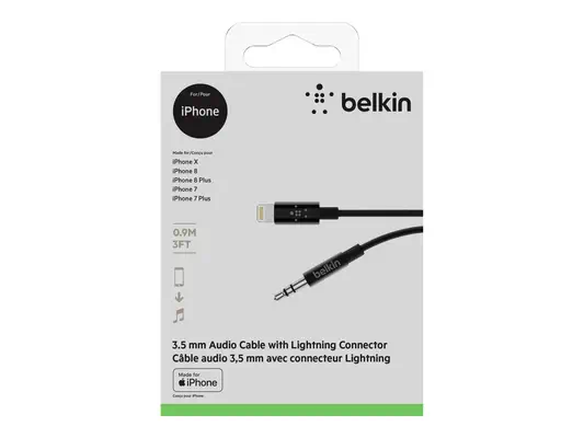 BELKIN Câble audio 3.5 mm avec connecteur Lightning 90cm - Belkin - Câble USB - visuel 3