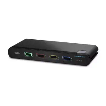 Belkin F1DN104KVM-UN-4 commutateur écran, clavier et souris Noir offre