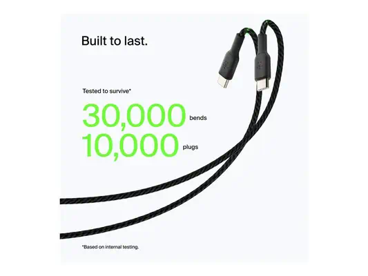 BELKIN Câble tressé USBA USBC 0.15m noir - Belkin - Câble USB - visuel 6
