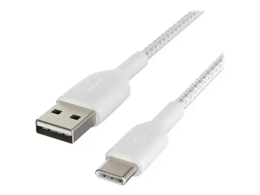 BELKIN Câble tressé USBA USBC 0.15m blan - Belkin - Câble USB - visuel 2