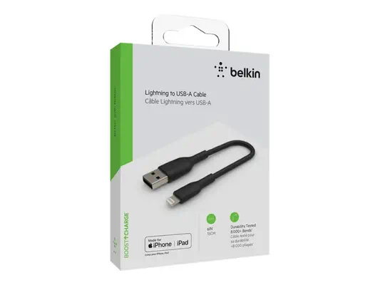 BELKIN Câble Lightning USB-A 0.15m noir - Belkin - Câble USB - visuel 2