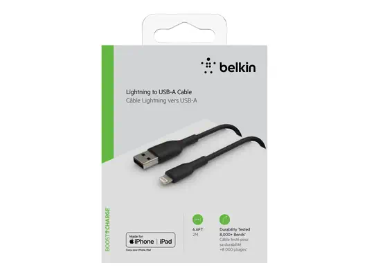 BELKIN Câble Lightning USB-A 2m noir - Belkin - Câble USB - visuel 1