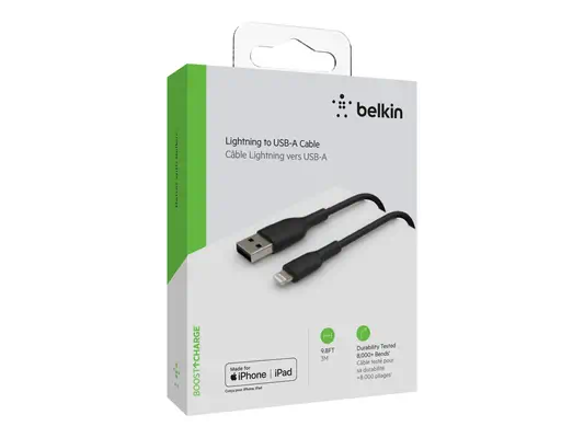 BELKIN Câble Lightning USB-A 3m noir - Belkin - Câble USB - visuel 6