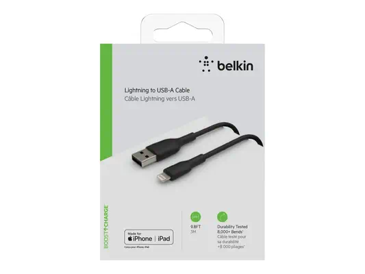 BELKIN Câble Lightning USB-A 3m noir - Belkin - Câble USB - visuel 7