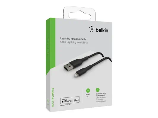 BELKIN Câble tressé Lightning USBA 2m - Belkin - Câble USB - visuel 2