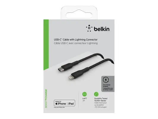 BELKIN Câble tressé Lightning USBC 2m - Belkin - Câble USB - visuel 2