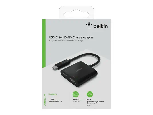 BELKIN Adaptateur USB-C HDMI 60W noir - Belkin - Câble HDMI - visuel 1