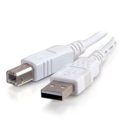 Revendeur officiel Câble USB C2G Câble USB 2.0 A/B de 2 M - Blanc
