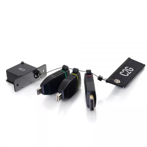 Revendeur officiel C2G Anneau adaptateur à prise de boîtier de table rétractable 4K HDMI[R] avec Mini DisplayPort[TM], DisplayPort et USB-C[R] codés couleur
