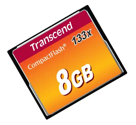TRANSCEND Carte memoire flash 8Go 133x CompactFlash - Transcend - Carte Mémoire - visuel 1