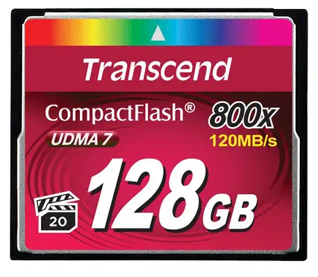 TRANSCEND Premium CompactFlash 128Go Card R120MB/s - Transcend - Carte Mémoire - visuel 1