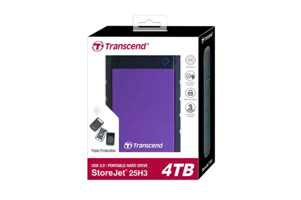 Transcend StoreJet 25H3 disque dur externe 4 To Transcend - visuel 1 - hello RSE - Excellente protection anti-chocs