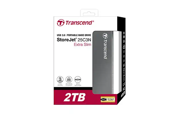 Transcend StoreJet 25C3 disque dur externe 2 To Transcend - visuel 1 - hello RSE - Rapide