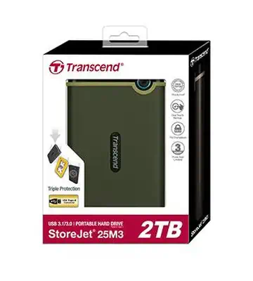 Transcend StoreJet 25M3G disque dur externe 1 To 2.5" Micro-USB B 3.2 Gen 1 (3.1 Gen 1) Vert - Disque dur Externe - visuel 2