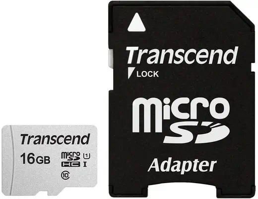 Transcend microSDHC 300S 16GB 16 Go NAND Classe 10 - Carte Mémoire - visuel 1