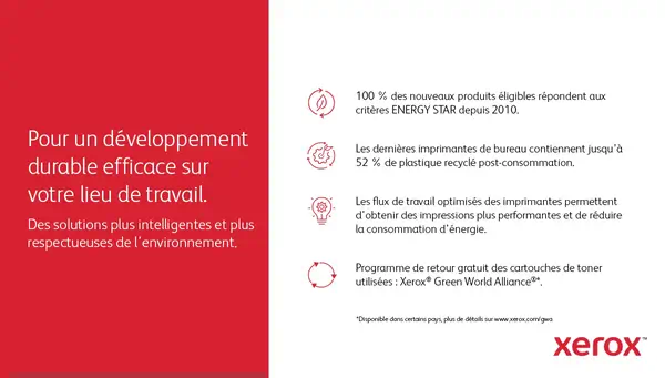 Xerox B230 Imprimante recto verso sans fil A4 Xerox - visuel 1 - hello RSE - Grâce au programme Green World Alliance, recyclez aisément vos cartouches de toner et réduisez votre impact environnemental.