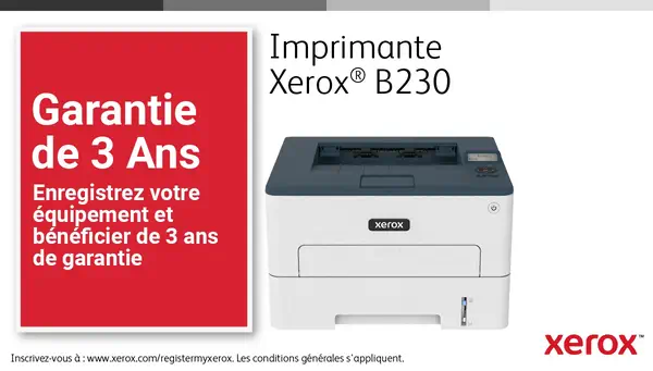 Xerox B230 Imprimante recto verso sans fil A4 34 ppm, PCL5e/6, 2 magasins Total 251 feuilles - Imprimante Laser - visuel 10