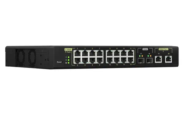 QNAP QSW-M2116P-2T2S commutateur réseau Géré L2 2.5G Ethernet Connexion Ethernet, supportant l'alime - Switchs et Hubs - visuel 2
