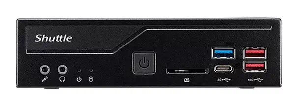 Slim PC DH670 , S1700, 2x HDMI, 2x DP , 2x LAN, 2x COM, 8x USB, 1x 2.5", 2x M.2, fonctionnement perm - Shuttle - Barebone - visuel 3