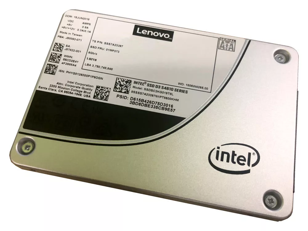 Vente Disque dur SSD LENOVO ThinkSystem 2.5p Intel S4610 240Go Mainstream sur hello RSE