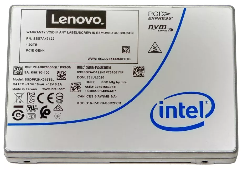 Vente LENOVO ISG ThinkSystem U.2 Intel P5500 1.92TB Entry au meilleur prix