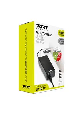Port Designs 900093-ACTO adaptateur de puissance & onduleur Intérieure 65 W Noir - Boitier d'alimentation - visuel 1