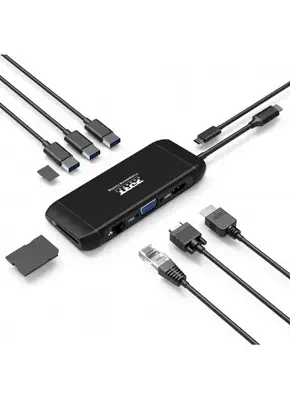 Port Designs 901913 hub & concentrateur USB 2.0 Type-C 5000 Mbit/s Noir - Station d'accueil pour portable - visuel 4