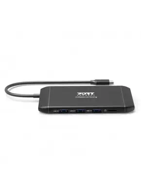 Port Designs 901913 hub & concentrateur USB 2.0 Type-C 5000 Mbit/s Noir - Station d'accueil pour portable - visuel 8